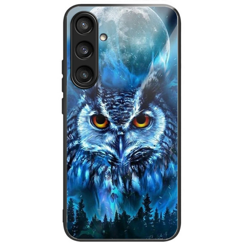 Capa de vidro temperado para Samsung Galaxy A26 5G Owl Moon