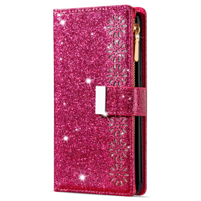 Capa Samsung Galaxy A26 5G Glitter Fecho Prata