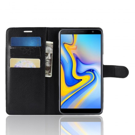 Samsung Galaxy J6 Plus Capa de Couro Lychee