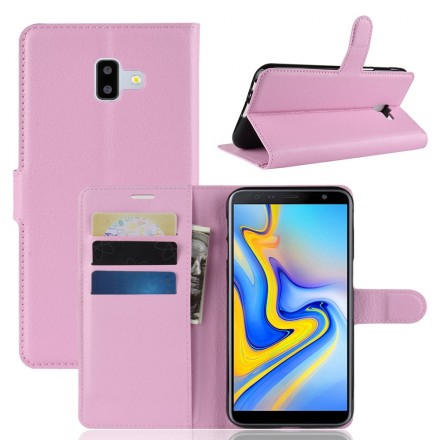 Samsung Galaxy J6 Plus Capa de Couro Lychee