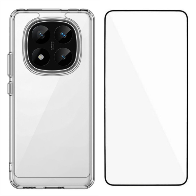 Capa transparente Xiaomi Redmi Note 14 Pro 5G / Poco X7 com proteção total do ecrã em vidro temperado