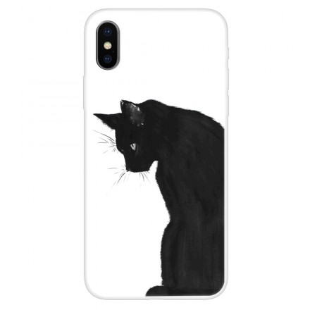 Capa iPhone XS Cat Black Thoughtful