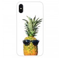 iPhone XS Clear Case Pineapple with Glasses (Abacaxi transparente com óculos)