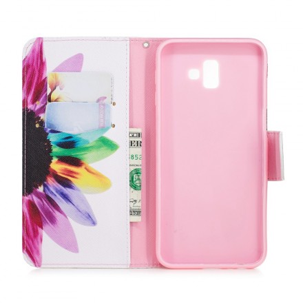 Capa Samsung Galaxy J6 Plus Flor de Aquarela Capa Samsung Galaxy J6 Plus Flor de Aquarela