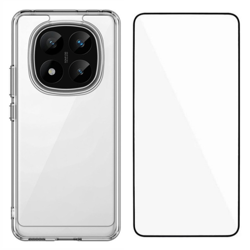 Capa transparente Xiaomi Redmi Note 14 Pro Plus 5G com proteção de ecrã em vidro temperado