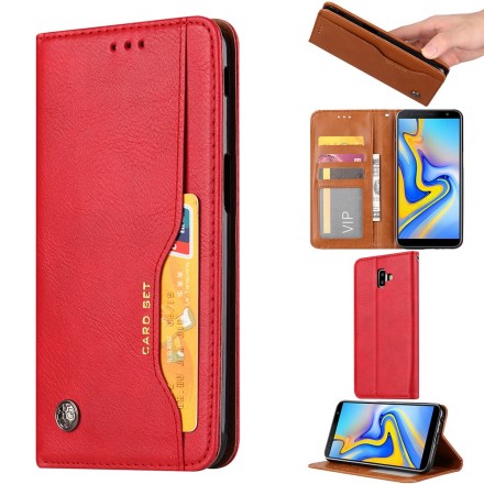 Capa Flip Cover Samsung Galaxy J6 Plus Capa de cartão em pele