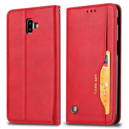 Capa Flip Cover Samsung Galaxy J6 Plus Capa de cartão em pele