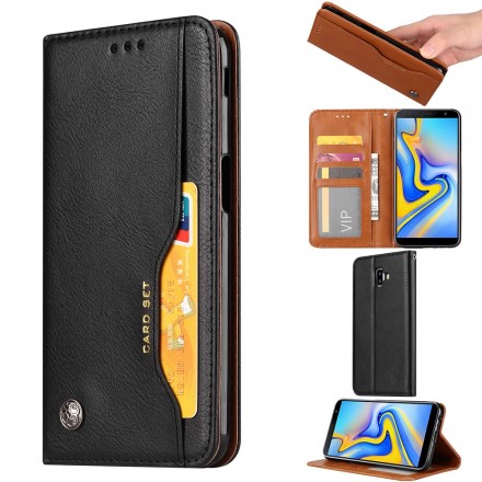 Capa Flip Cover Samsung Galaxy J6 Plus Capa de cartão em pele
