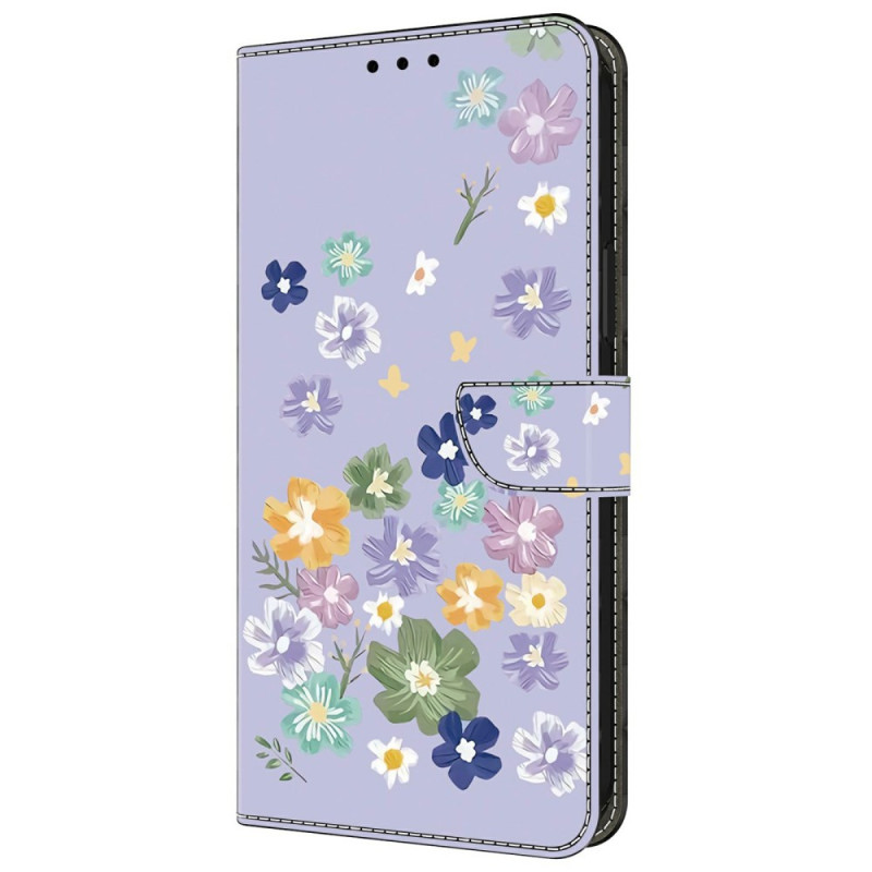 Capa Xiaomi Redmi 14C / Poco C75 Padrão floral Roxo