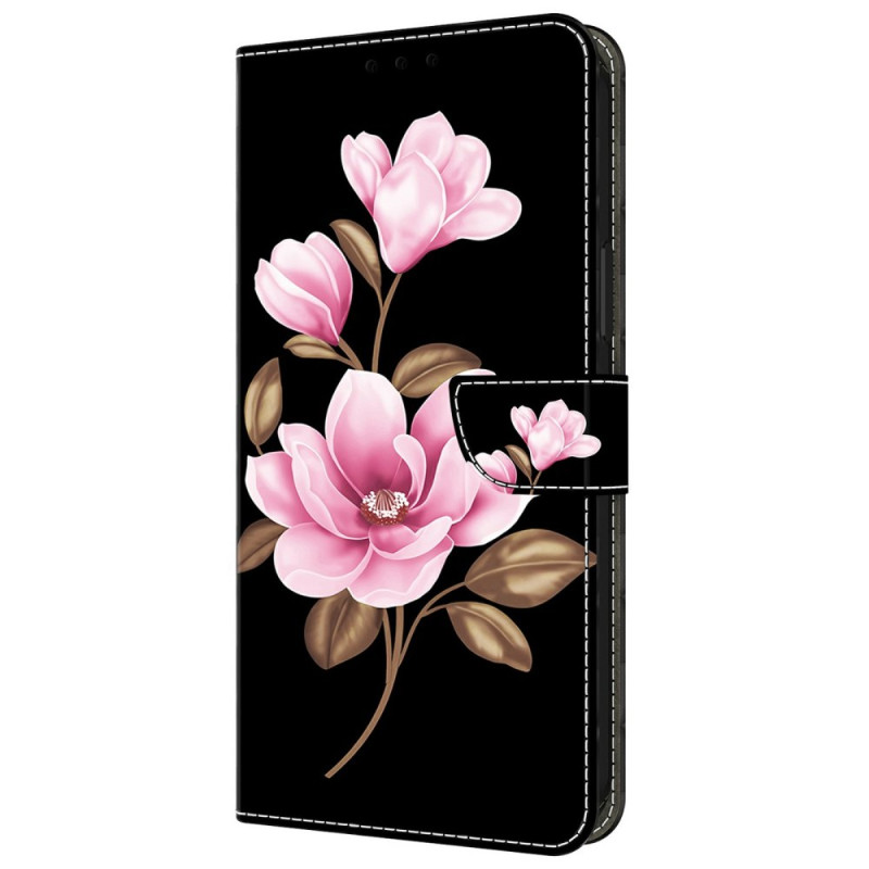 Capa Xiaomi Redmi 14C / Poco C75 Padrão de flores cor-de-rosa