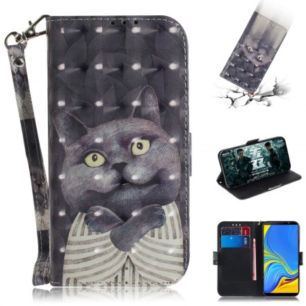 Samsung Galaxy A7 Cat Grey Strap Case