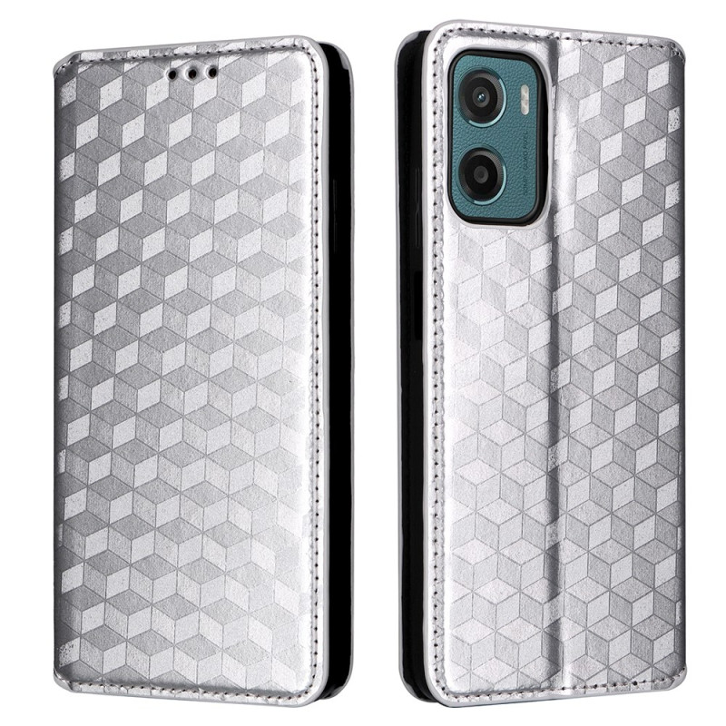 Capa Flip Cover Moto G05 / E15 com padrão Losange 3D