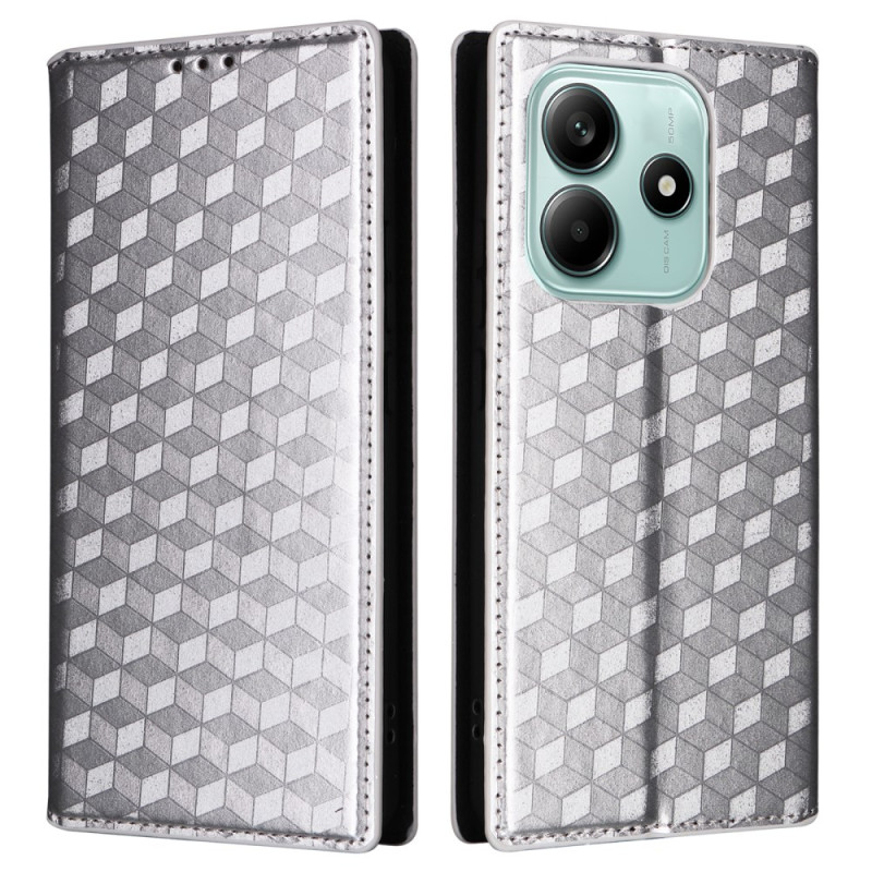 Capa Flip Cover Xiaomi Redmi Note 14 4G 3D Diamond Pattern