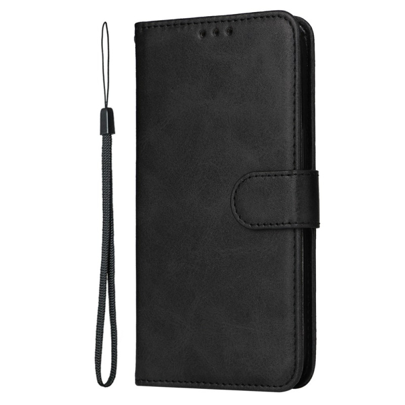 Capa Xiaomi Redmi Note 14 4G Efeito de couro liso com correia