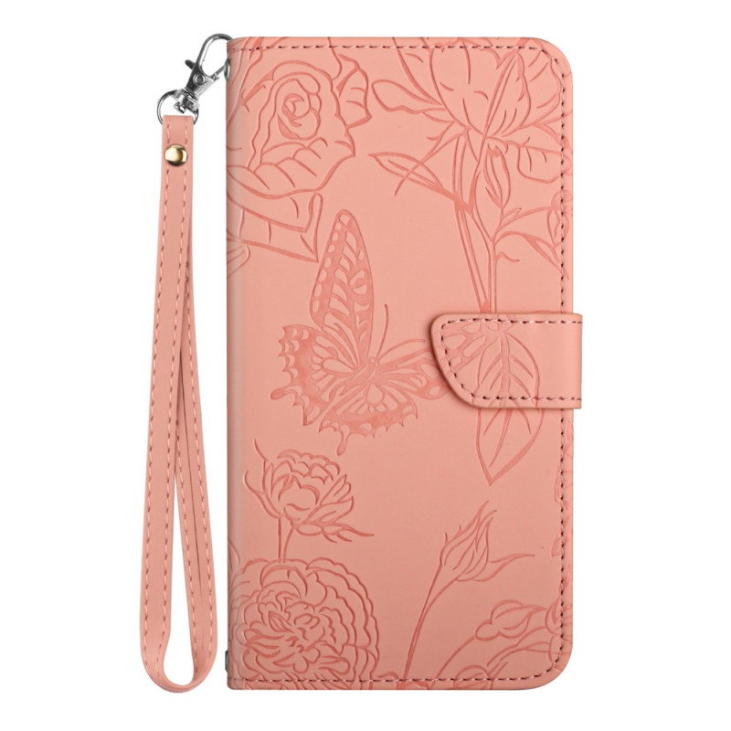 Capa com impressão de borboleta Xiaomi Redmi Note 14 Pro 4G Strap