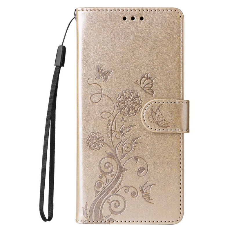 Capa com cordão floral para Poco X7 Pro