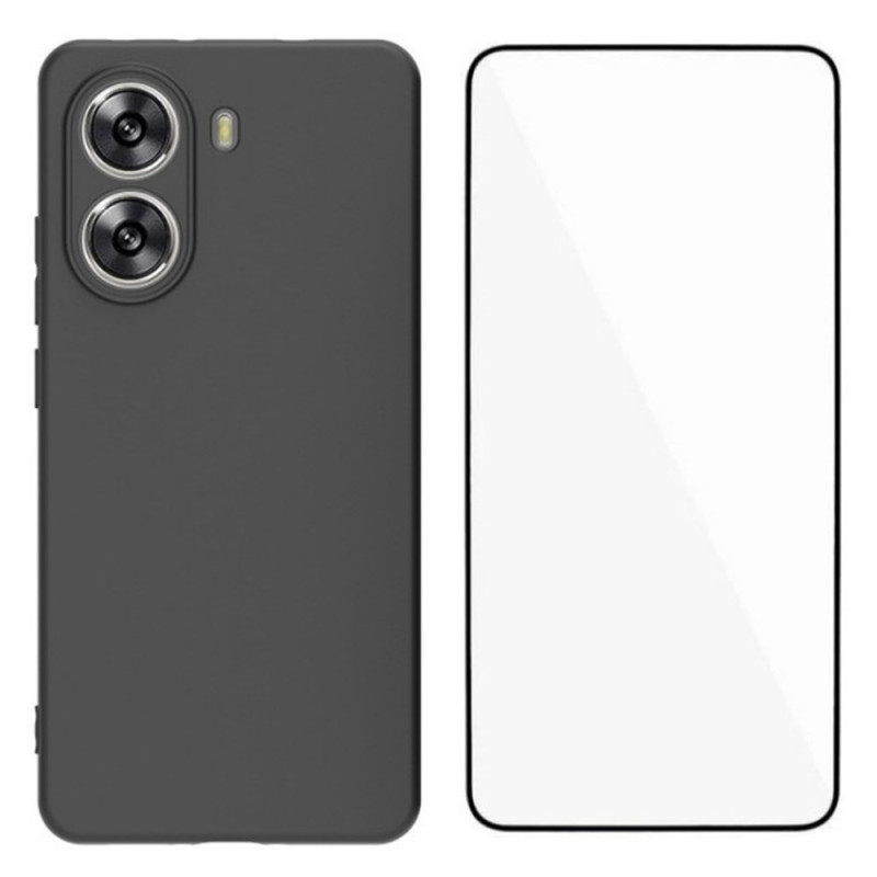 Xiaomi Poco X7 Pro Capa de silicone mate com proteção de ecrã em vidro temperado