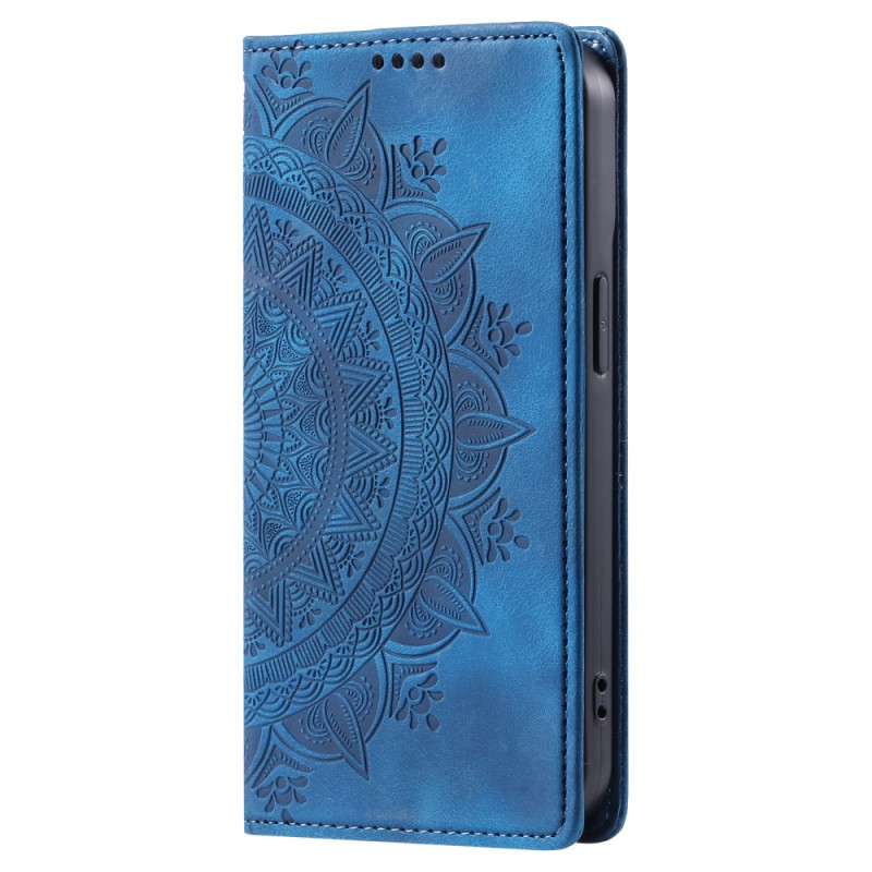 Capa Flip Cover Xiaomi Redmi Note 14 5G Efeito Camurça Mandala