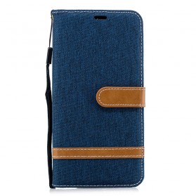 Samsung Galaxy A7 Capa de tecido e efeito pele com alça