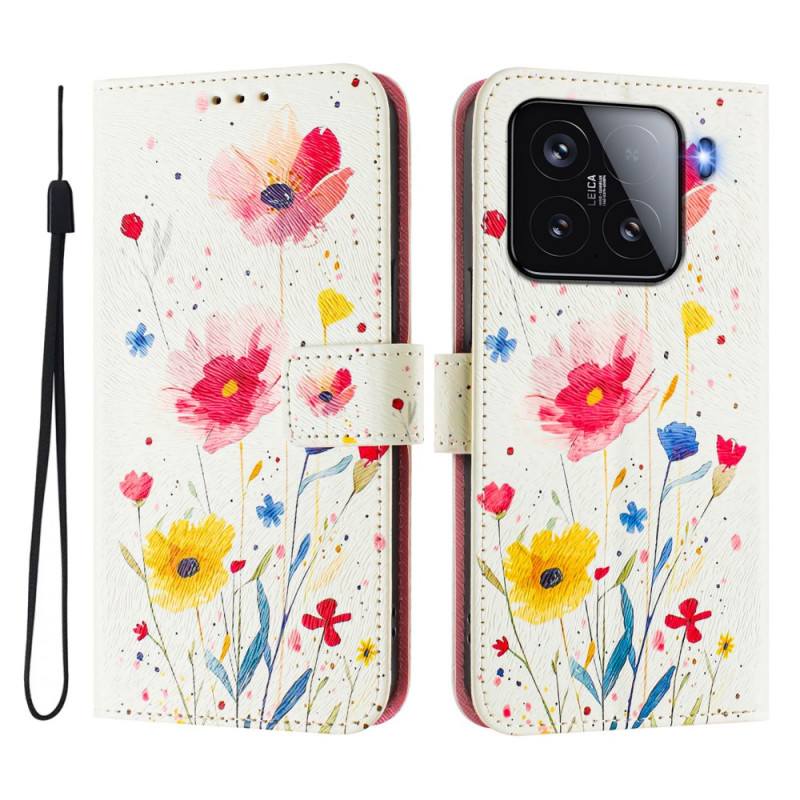 Capa Xiaomi 15 com padrão floral