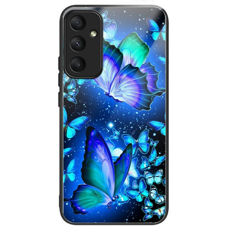 Galaxy A36 5G Capa de vidro temperado Borboletas azuis