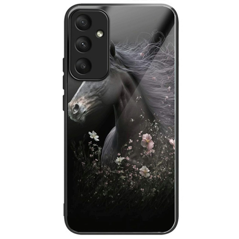 Capa para Samsung Galaxy A36 5G em vidro temperado com flor de cavalo