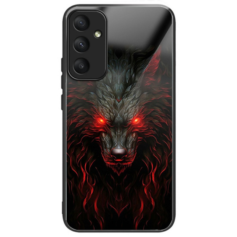 Capa de vidro temperado para Galaxy A36 5G Lobo de olhos vermelhos