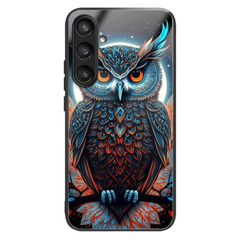 Capa de vidro temperado para Samsung Galaxy A36 5G Coruja colorida