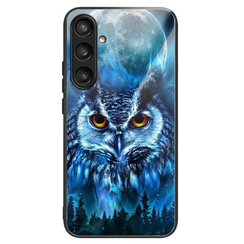 Capa de vidro temperado para Samsung Galaxy A36 5G Owl Moon