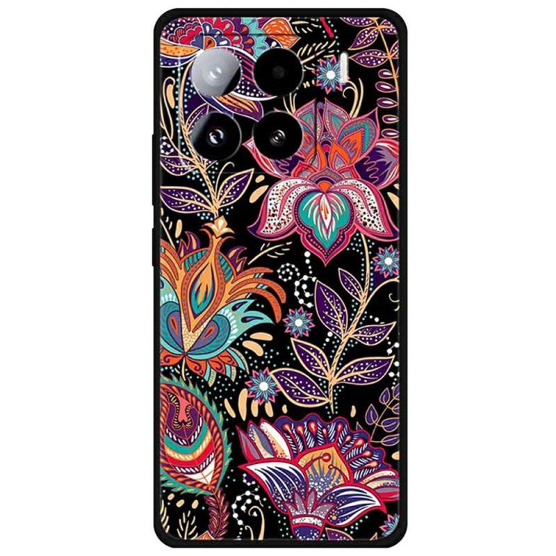 Capa de flores roxa para Xiaomi 15 Pro