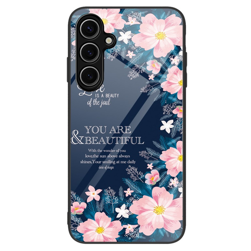 Capa de vidro temperado para Samsung Galaxy A16 4G / 5G Rosa Floral