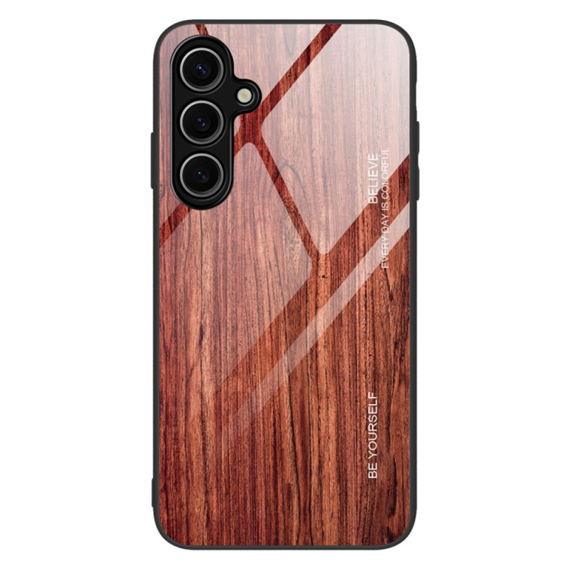 Capa de vidro temperado com efeito madeira para Samsung Galaxy A16 4G / 5G