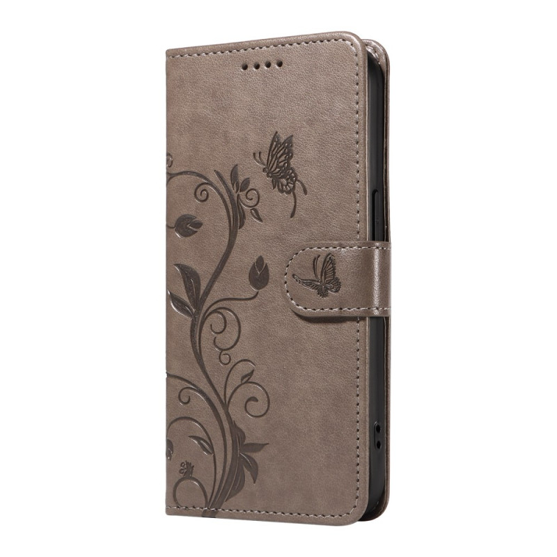 Capa para Xiaomi 15 Pro com padrão floral e borboleta