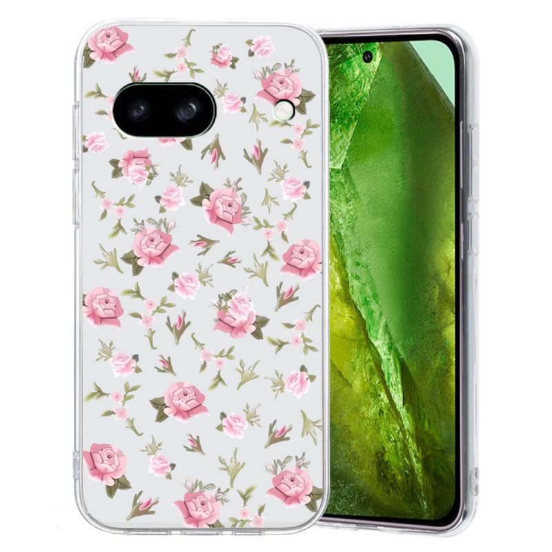 Capa para Google Pixel 8A Design floral cor-de-rosa