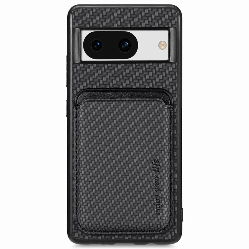 Capa de fibra de carbono para Google Pixel 8A Suporte amovível para cartões