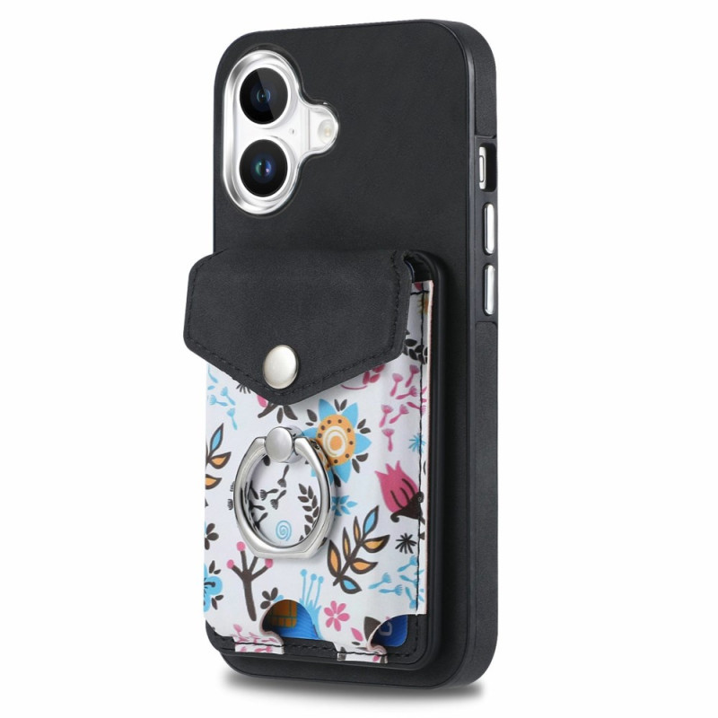 Capa de cartão para iPhone 16 compatível com MagSafe Floral