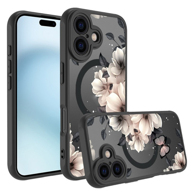 Capa iPhone 16 Design
 de borboleta e flores