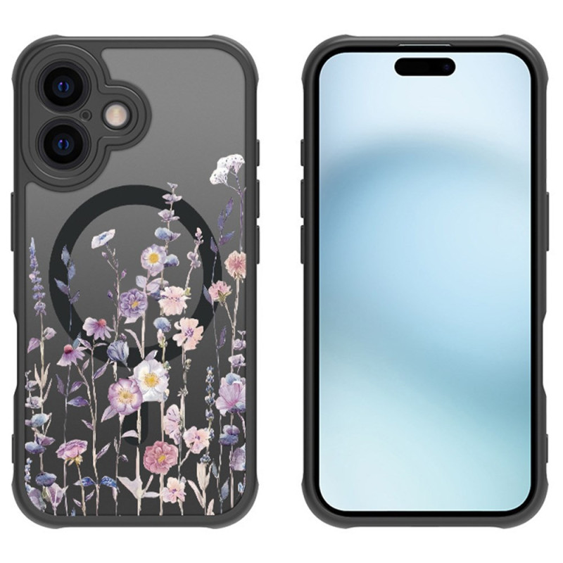 Capa compatível com MagSafe para iPhone 16 Design floral