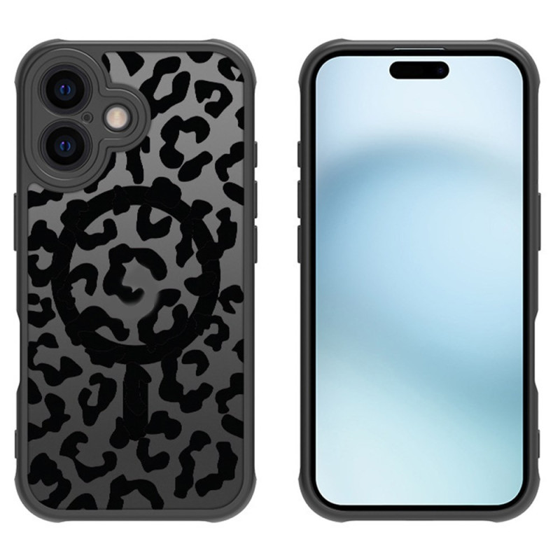 Capa compatível com MagSafe para iPhone 16 Leopard