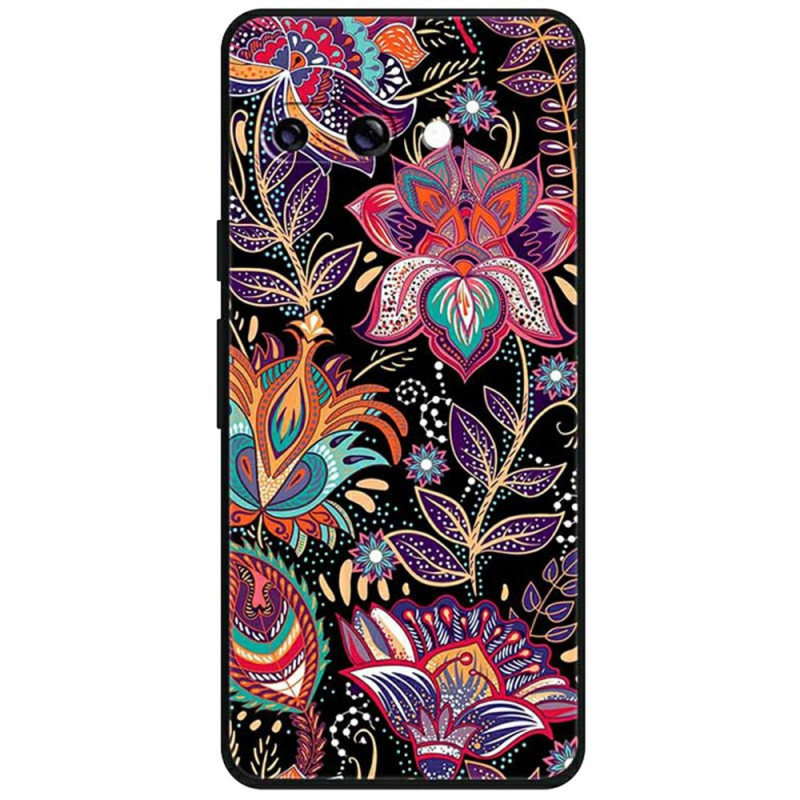 Capa para Google Pixel 9A Padrão floral Roxo