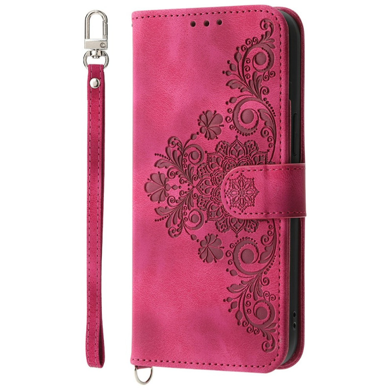 Capa Google Pixel 9A Padrão floral e bracelete