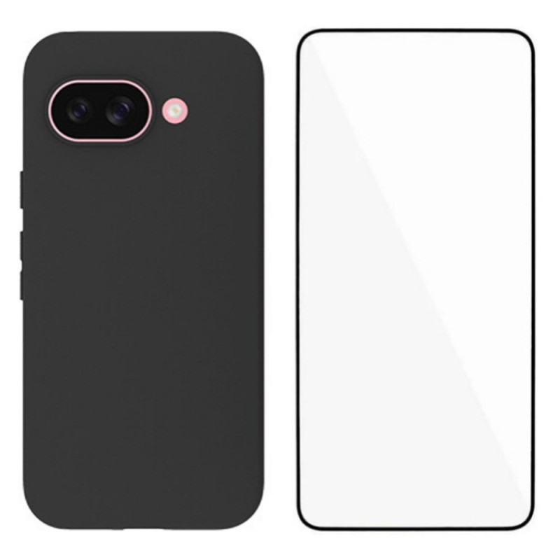 Capa de silicone para Google Pixel 9A com proteção de ecrã em vidro temperado