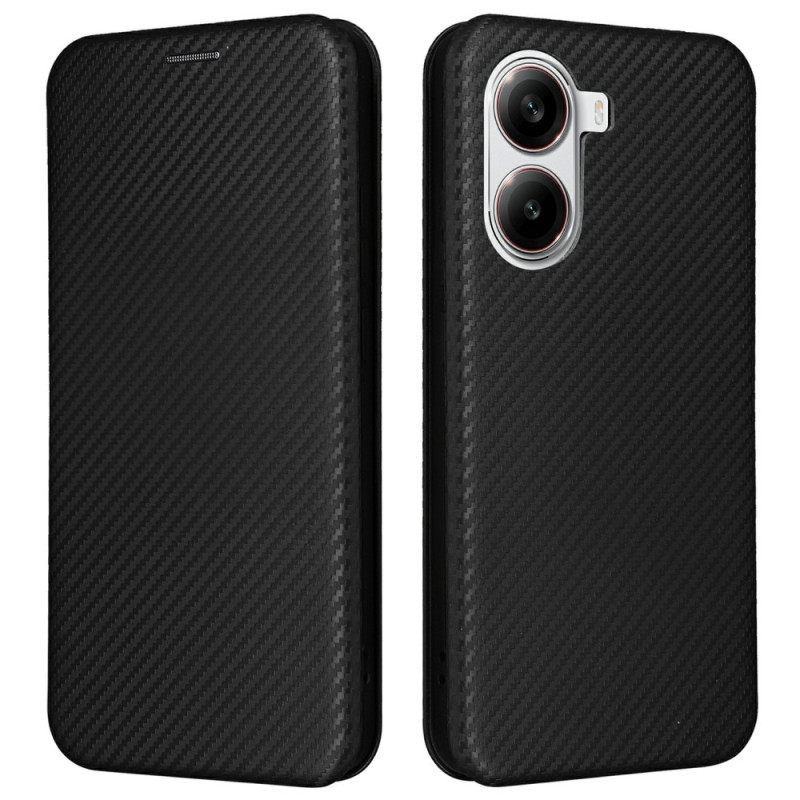 Capa Flip Cover Poco X7 Pro 5G Fibra de Carbono