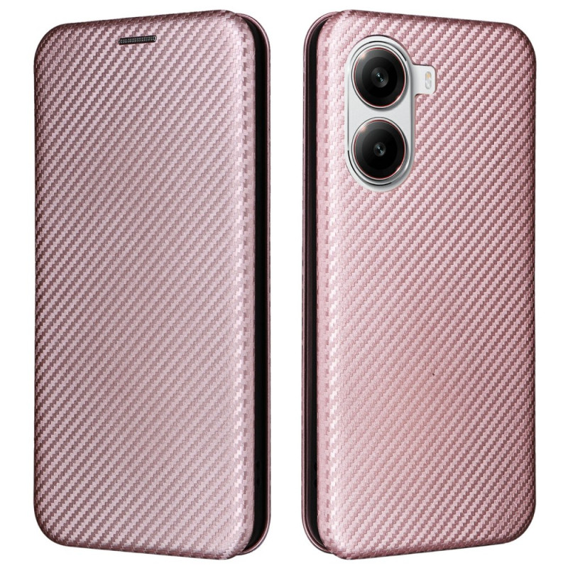 Capa Flip Cover Poco X7 Pro 5G Fibra de Carbono