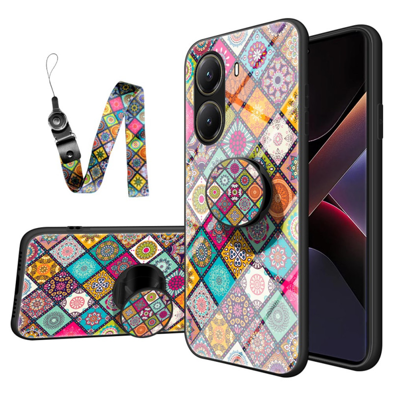 Capa Poco X7 Pro 5G Suporte e alça para patchwork