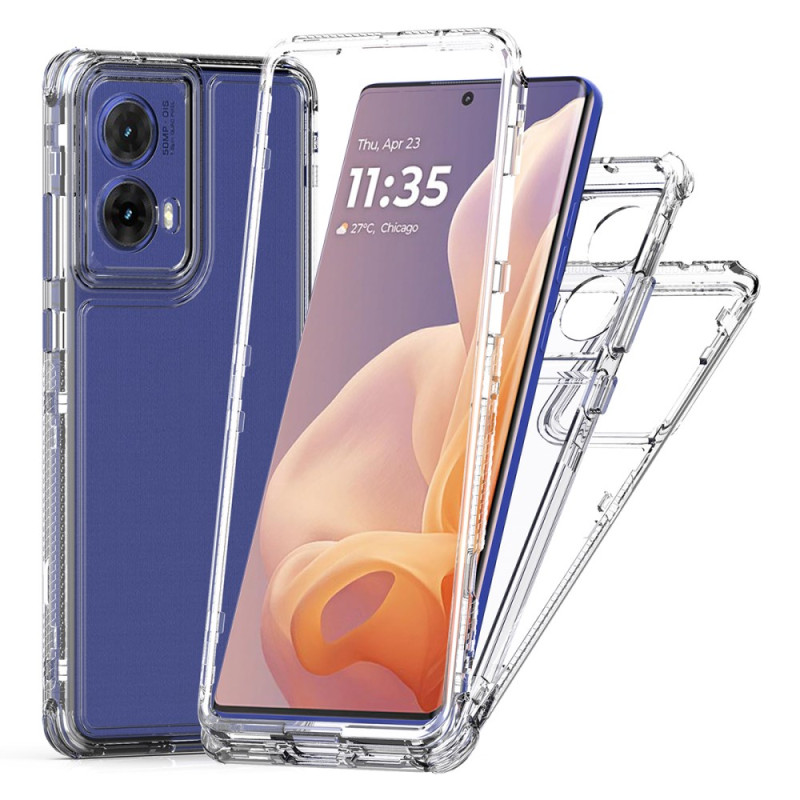 Capa Três em Um transparente para Moto G85 5G