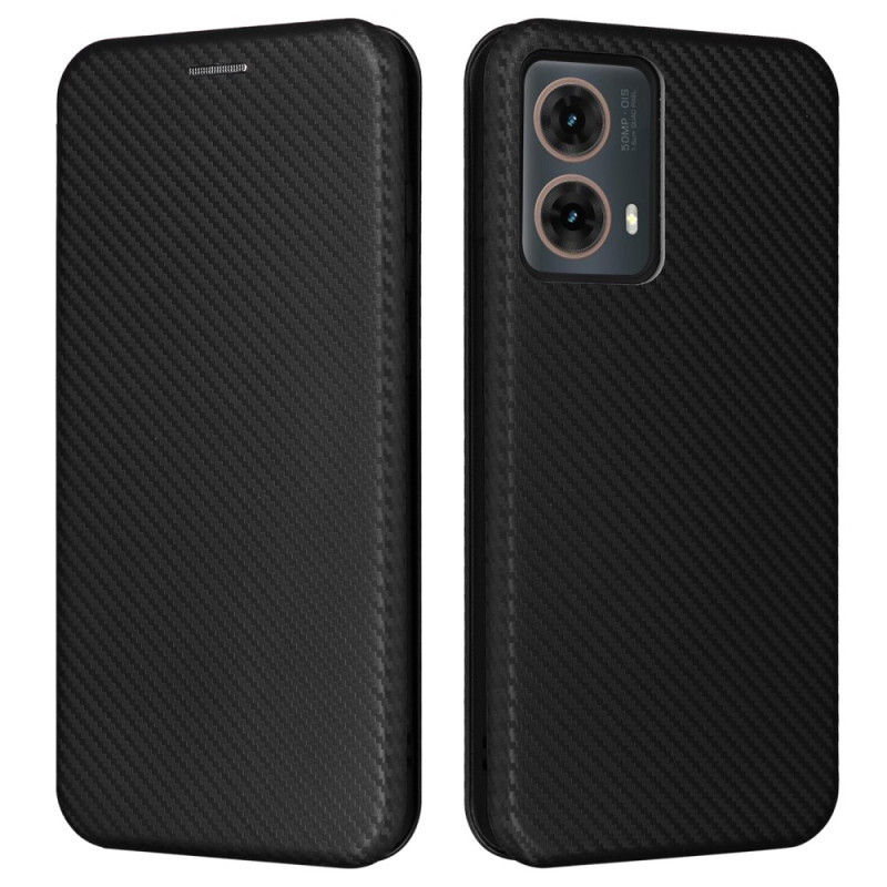 Capa Flip Cover Moto G85 5G Fibra de Carbono