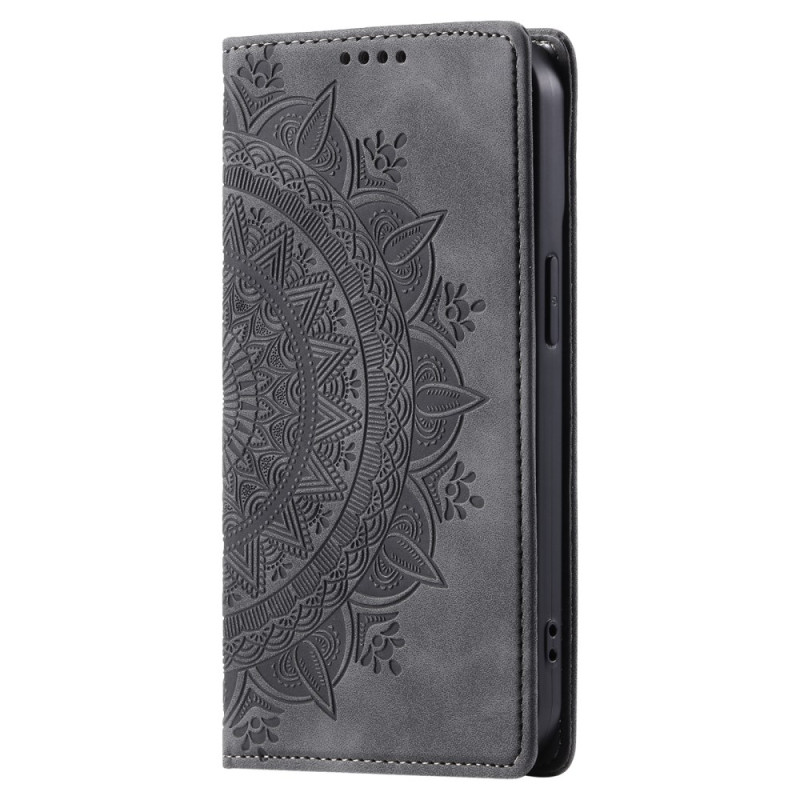 Capa Flip Cover Moto G85 5G Efeito camurça Padrão mandala