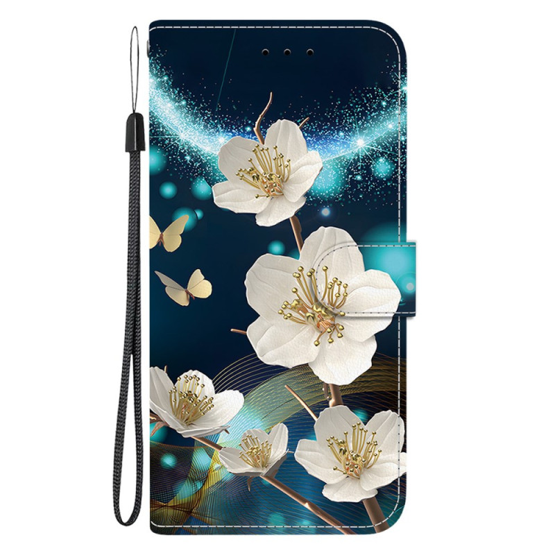 Capa floral para Moto G55 5G Branco