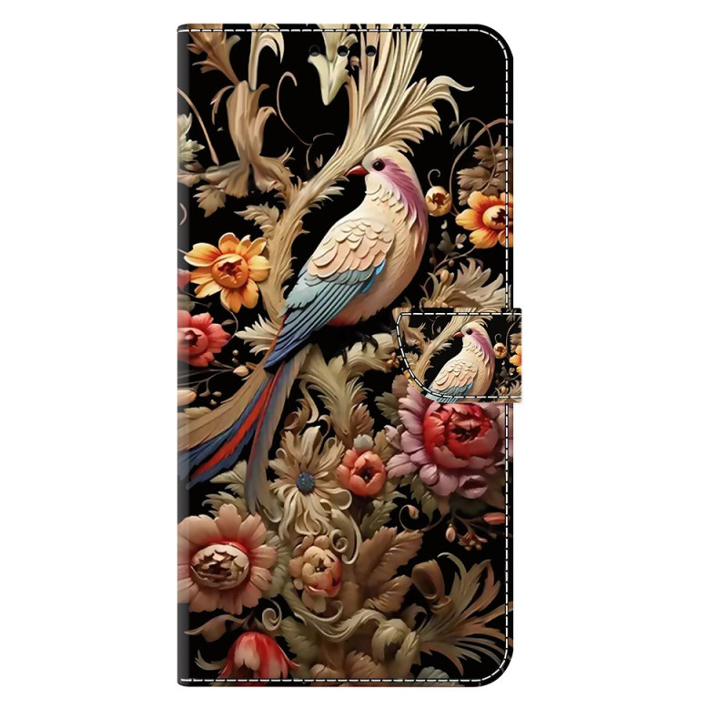 Capa para Moto G55 5G Flores e pássaros vintage